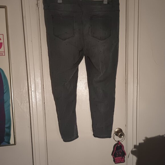 Kensie Jeans Effortless Ankle Mid Rise Black With Black Stars Size 20W - Picture 6 of 9